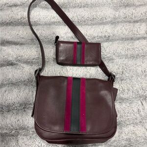Never used Coach varsity stripe matching set